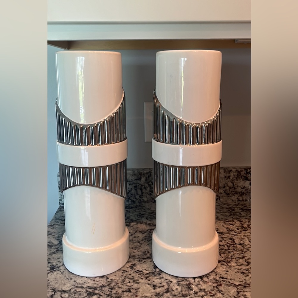 White tall vase